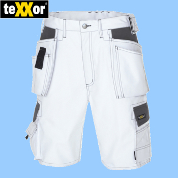 Arbeits-Shorts Weiß/Grau Bermuda Texxor 4344