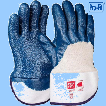 Pro-Fit Hercules Nitril-Handschuh blau geraut 3/4 beschichtet Stulpe