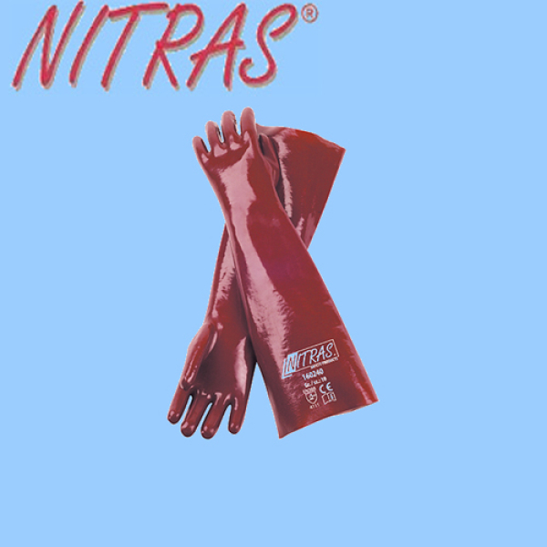 NITRA PVC-HANDSCHUHE ROT 40 CM