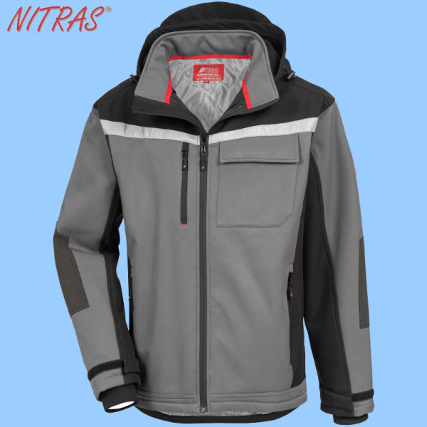 NITRAS MOTION TEX PLUS Softshelljacke grau / schwarz 7182