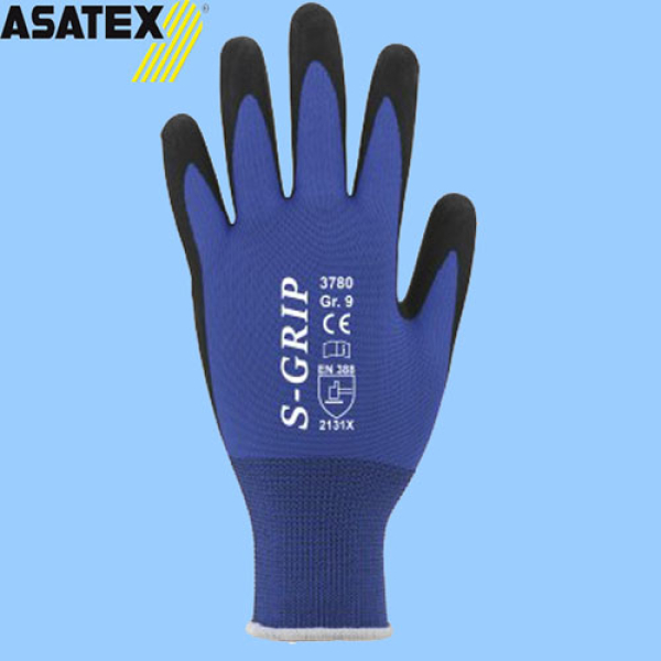 ASATEX Feinstrick-Handschuh mit geprägter Naturlatex-Beschichtung 3780