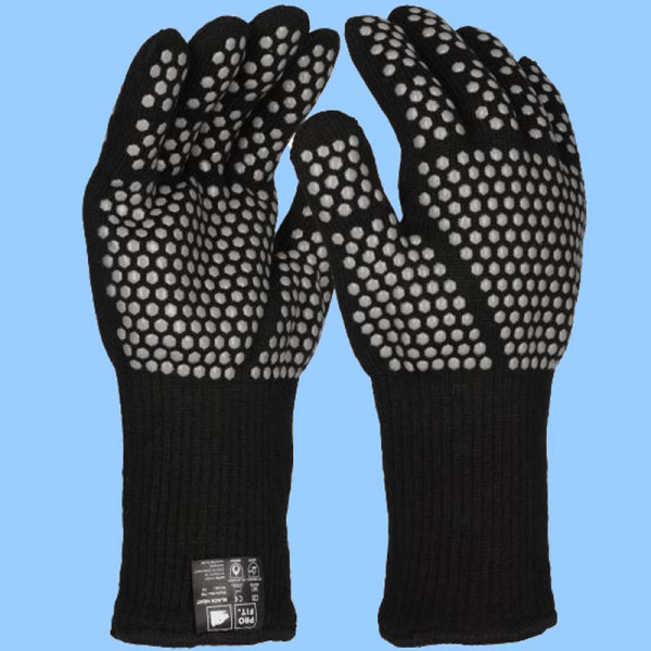 Pro-fit  Black-Heat Hitzeschutzhandschuh rutschfeste Silikonbenoppung  742