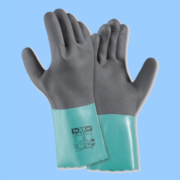 teXXor® Chemikalienschutz-Handschuhe NITRIL blaugrün/grau 2368